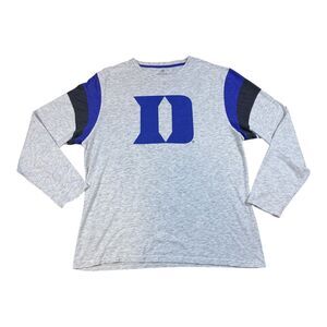 Men’s Colosseum Duke Blue Devils Cotton Long Sleeve Shirt Size Size 2XL Gray XXL